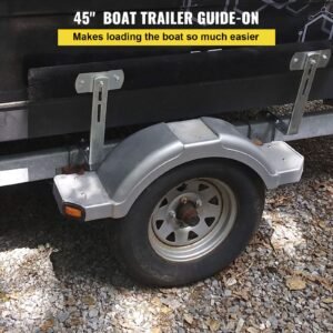 boat trailer guide ons, 48", 2 pcs rustproof steel trailer guide ons, trailer guides with carpet padded boards, mounting parts included, for ski boat, fishing boat or sailboat trailer