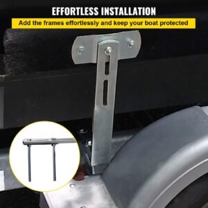 boat trailer guide ons, 48", 2 pcs rustproof steel trailer guide ons, trailer guides with carpet padded boards, mounting parts included, for ski boat, fishing boat or sailboat trailer