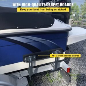 boat trailer guide ons, 48", 2 pcs rustproof steel trailer guide ons, trailer guides with carpet padded boards, mounting parts included, for ski boat, fishing boat or sailboat trailer