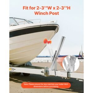 boat trailer winch stand, 2 to 3 inch winch posts, boat trailer winch seat with tpu orange roller & u bolts, suitable for jet ski, sailboat, fishing boat, speedboat (galvanized), silver