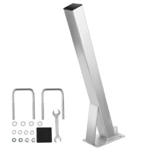 Boat Trailer Winch Stand, 3 x 3 x 34-inch Winch Posts, Boat Winch Mount with U-Bolts for 3 Inches W x 3-4 Inches H Trailer Tongue, Galvanized, Fit for Jet Ski, Sailboat, Fishing Boat, Speedboat