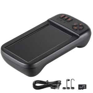 borescope camera, triple lens endoscope camera with light, 4.5" screen 1080p inspection camera with 10 led light, ip67 waterproof drain snake camera for auto, plumbing (16.5ft cable, 32gb card)