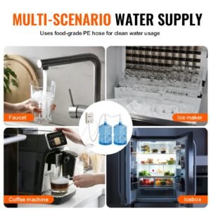 bottled water dispenser pump system, 2x5 gallon dispensing system, automatic electric water dispenser, double pipe water jug pump, compatible use with coffee/tea machine, refrigerator, ice maker