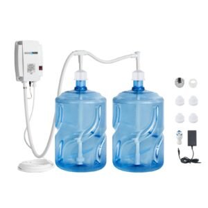 Bottled Water Dispenser Pump System, 2x5 Gallon Dispensing System, Automatic Electric Water Dispenser, Double-Pipe Water Jug Pump, Compatible Use with Coffee/Tea Machine, Refrigerator, Ice Maker