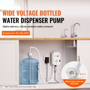 Bottled Water Dispenser Pump System, 5 Gallon Dispensing System, Automatic Electric Water Dispenser, Single Inlet Water Jug Pump, Compatible Use with Coffee/Tea Machine, Refrigerator, Ice Maker
