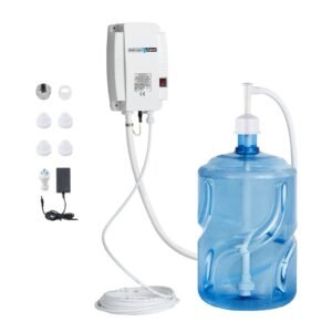 bottled water dispenser pump system, 5 gallon dispensing system, automatic electric water dispenser, single inlet water jug pump, compatible use with coffee/tea machine, refrigerator, ice maker