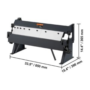 box and pan brake, 24 inch, 0 130 degrees sheet metal bending brake, portable metal bender with 20 gauge low carbon steel 14 gauge aluminum capacity, 5 adjustable fingers for metal bending