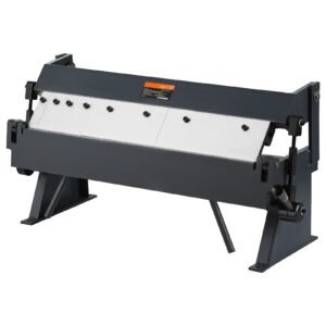 box and pan brake, 24 inch, 0 130 degrees sheet metal bending brake, portable metal bender with 20 gauge low carbon steel 14 gauge aluminum capacity, 5 adjustable fingers for metal bending