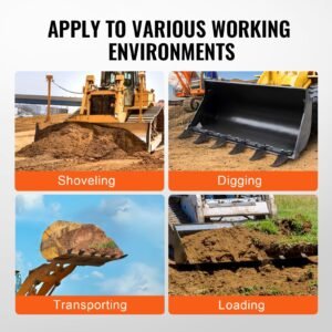 bucket tooth bar, 48'', heavy duty tractor bucket 6 teeth bar for loader tractor skidsteer, 4560 lbs load bearing capacity bolt on design, for efficient soil excavation and bucket protection