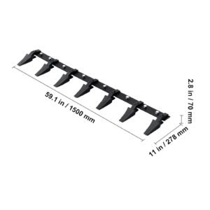 bucket tooth bar, 60'', heavy duty tractor bucket 7 teeth bar for loader tractor skidsteer, 4560 lbs load bearing capacity bolt on design, for efficient soil excavation and bucket protection