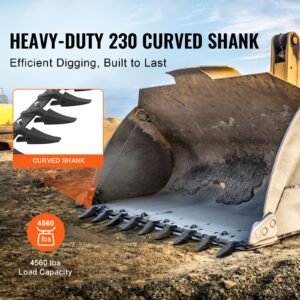 Bucket Tooth Bar, 72'', Heavy Duty Tractor Bucket 9 Teeth Bar for Loader Tractor Skidsteer, 4560 lbs Load-Bearing Capacity Bolt On Design, for Efficient Soil Excavation and Bucket Protection