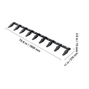 bucket tooth bar, 72'', heavy duty tractor bucket 9 teeth bar for loader tractor skidsteer, 4560 lbs load bearing capacity bolt on design, for efficient soil excavation and bucket protection