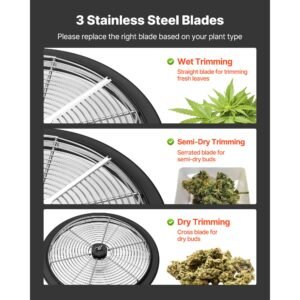 bud leaf bowl trimmer, 13 in manual bud trimmer, with sharp stainless steel blades, visual cutting, wet & dry hydroponic cutting machine, twisted spin cut for plants leaves buds flowers