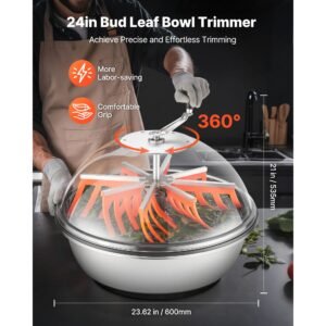 bud leaf bowl trimmer, 24 in manual bud trimmer, with sharp stainless steel blades, visual cutting, wet & dry hydroponic cutting machine, twisted spin cut for plants leaves buds flowers