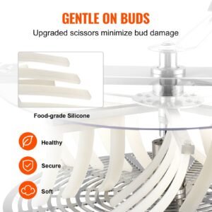 bud leaf trimmer, 16 inch stainless steel manual bud trimmer machine, with clear pet cover for visual cutting, hand pruners included, for cutting leaves, buds, flowers, hydroponic plants
