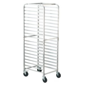 bun pan rack, 20 tier commercial bakery racks with brake wheels, aluminum racking trolley storage for half & full sheet, speed rack for kitchen home, bread baking equipment, 26"l x 20.4"w x 70"h