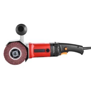 burnishing polishing machine, 1200w 6 variable speed surface conditioning tool, handheld electric metal burnishing machine with 4 fiber polishing wheels for stainless steel, non ferrous metals