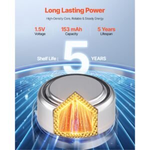 button cell battery, 4 pack (40 count) lr44 alkaline batteries non mercury, ag13 357 303 sr44 battery 1.5v button coin cell batteries for remote controls, heart rate monitors, and other devices