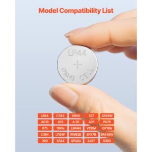 button cell battery, 4 pack (40 count) lr44 alkaline batteries non mercury, ag13 357 303 sr44 battery 1.5v button coin cell batteries for remote controls, heart rate monitors, and other devices