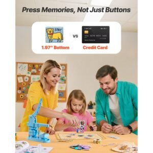 button maker machine, 1.97 x 1.97 in square, plastic pin maker with tinplate front shells, plastic back covers, magnetic backings and transparent films, ergonomic handle, for diy badges, blue