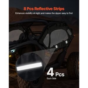 cab enclosure upper doors, compatible with can am maverick x3 2 seater 2017 2025, soft upper doors, windproof upgraded zipper utv soft side window kit, work with side mirrors and windshields