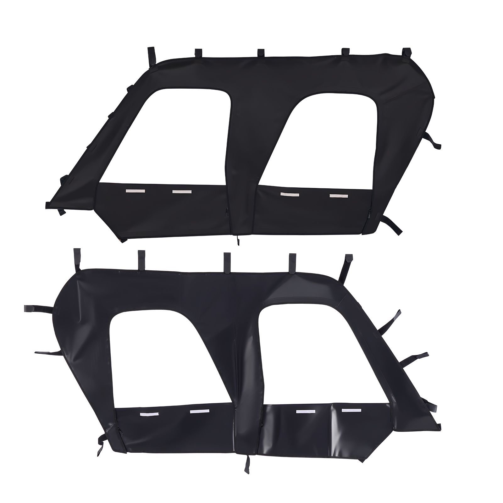 cab enclosure upper doors, compatible with kawasaki teryx4 2012 2022, soft upper doors, windproof & waterproof upgraded zipper utv soft side window kit, work with roof and partial windshields