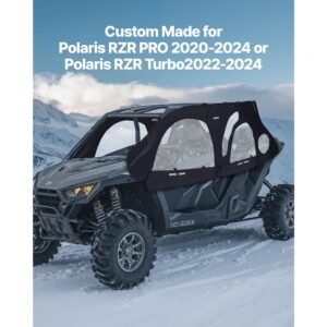 cab enclosure upper doors, compatible with polaris rzr pro 2020 2024/polaris rzr turbo2022 2024, soft upper doors, upgraded zipper utv soft side window kit, fit with side mirrors and windshields