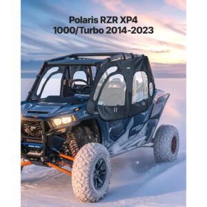 Cab Enclosure Upper Doors, Compatible with Polaris RZR XP4 1000/Turbo 2014-2023, Soft Upper Doors, Windproof Upgraded Zipper UTV Soft Side Window Kit, Work with Side Mirrors and Windshields