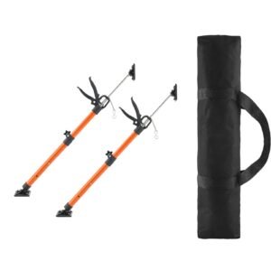 Cabinet Jack Support Pole, 2-Pack, 21.3-60 Inch Steel Telescopic Quick Support Rod, Adjustable 3rd Hand System up to 154 lbs Capacity for Installing Cabinets, Lifting Drywall, Cargo Bars