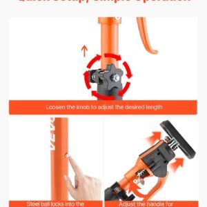 cabinet jack support pole, 2 pack, 25.4 45.3 inch steel telescopic quick support rod, adjustable 3rd hand system up to 220 lbs capacity for installing cabinets, lifting drywall, cargo bars