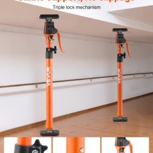 cabinet jack support pole, 2 pack, 25.4 45.3 inch steel telescopic quick support rod, adjustable 3rd hand system up to 220 lbs capacity for installing cabinets, lifting drywall, cargo bars