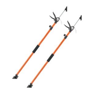 cabinet jack support pole, 2 pack, 45.7 114.2 inch steel telescopic quick support rod, adjustable 3rd hand system up to 154 lbs capacity for installing cabinets, lifting drywall, cargo bars
