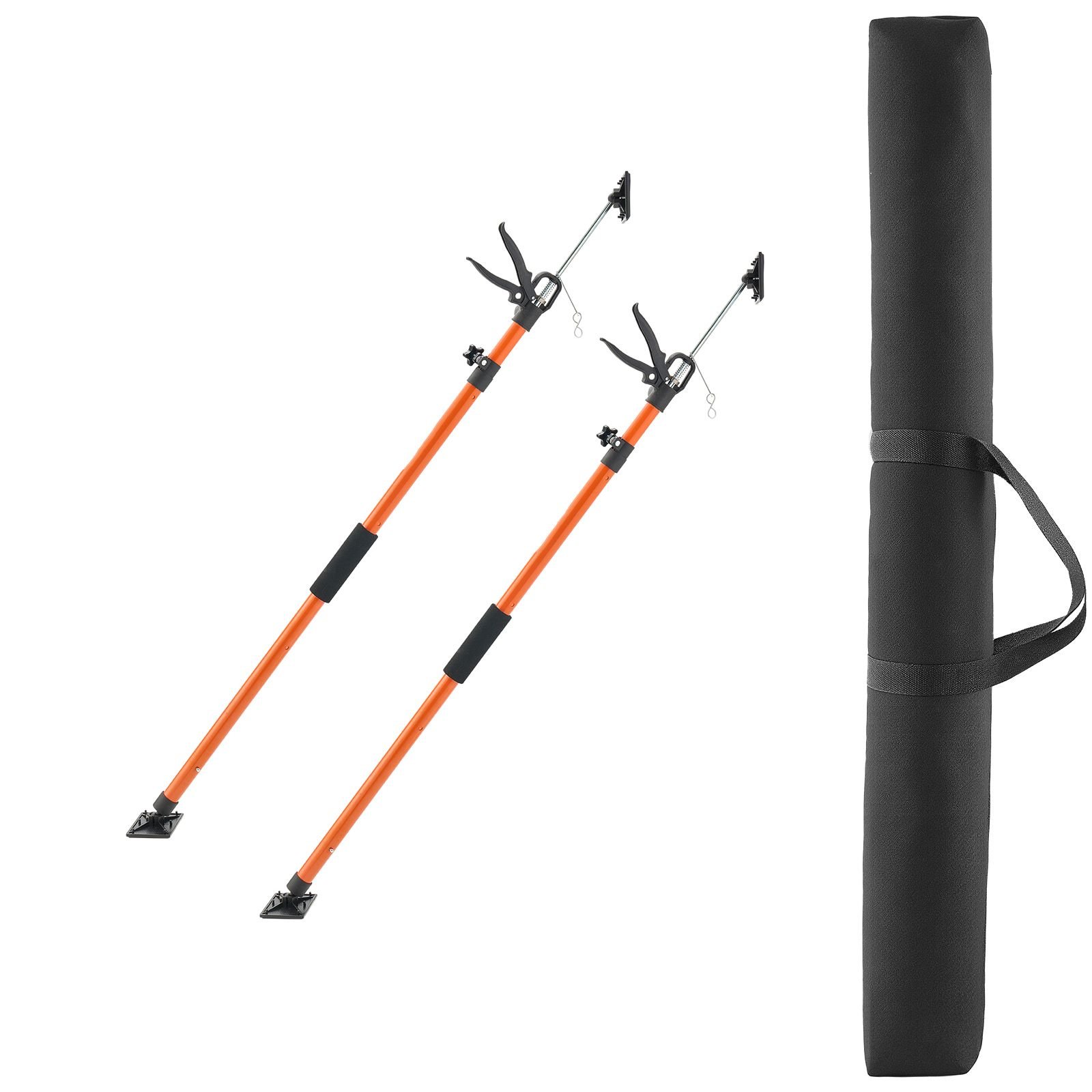 cabinet jack support pole, 2 pack, 45.7 114.2 inch steel telescopic quick support rod, adjustable 3rd hand system up to 154 lbs capacity for installing cabinets, lifting drywall, cargo bars