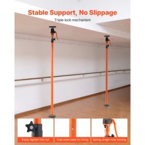 cabinet jack support pole, 2 pack, 49.2 114.6 inch steel telescopic quick support rod, adjustable 3rd hand system up to 198 lbs capacity for installing cabinets, lifting drywall, cargo bars