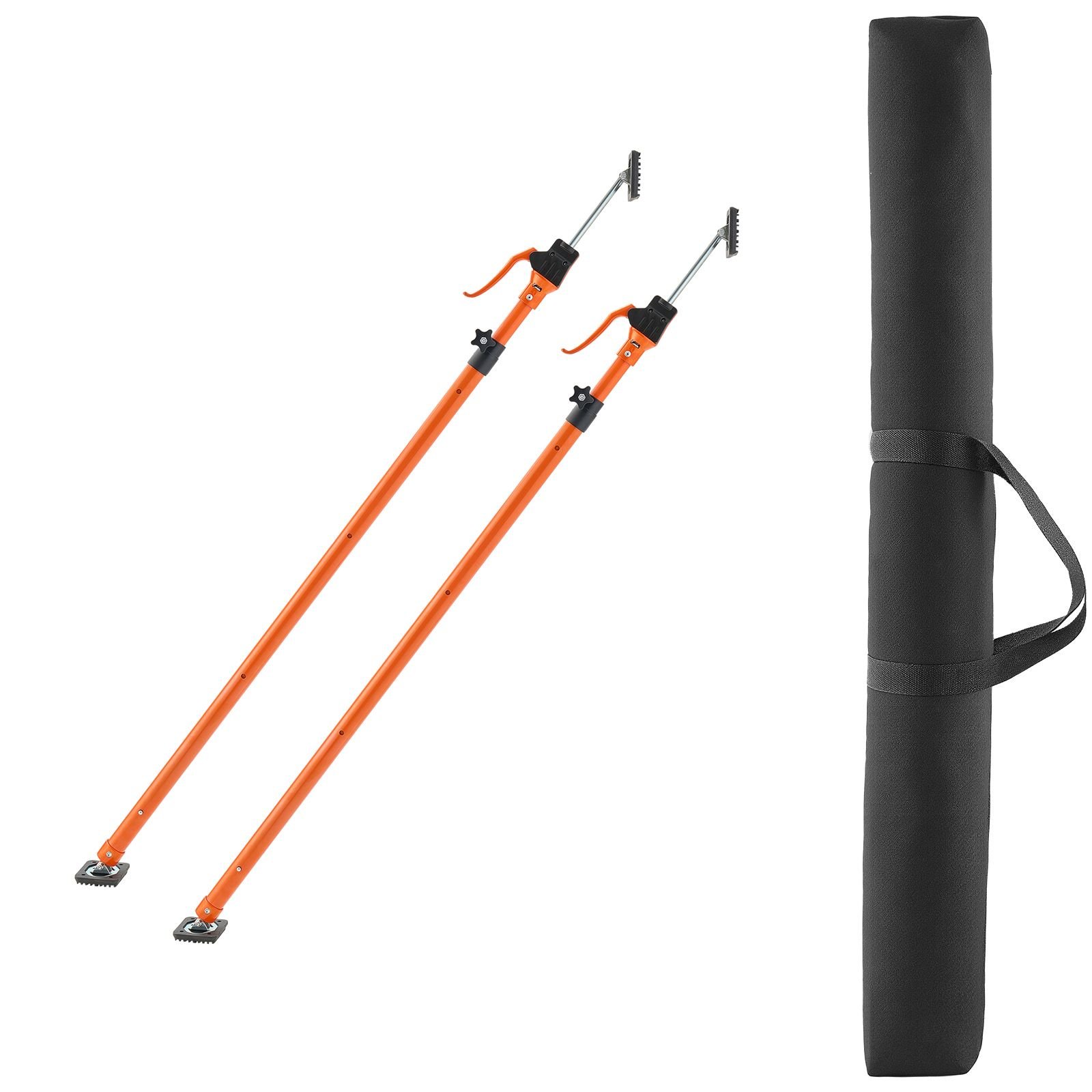 cabinet jack support pole, 2 pack, 49.2 114.6 inch steel telescopic quick support rod, adjustable 3rd hand system up to 198 lbs capacity for installing cabinets, lifting drywall, cargo bars