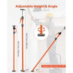 cabinet jack support pole, 4 pack, 49.2 114.6 inch steel telescopic quick support rod, adjustable 3rd hand system up to 198 lbs capacity for installing cabinets, lifting drywall, cargo bars