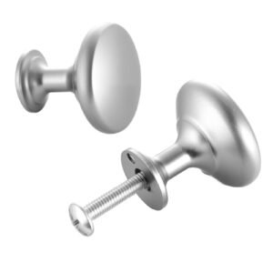 Cabinet Knobs, 25 Pack, 1.1 Inch Zinc Alloy Drawer Pulls & Door Handles, Mushroom Kitchen Dresser Solid Knobs, Cupboard Hardware with Screws for Bathroom Closet Cabinets Drawers, Nickel Color