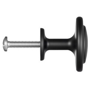 cabinet knobs, 30 pack, 1.22 inch black zinc alloy drawer pulls & door handles, mushroom kitchen solid knobs dresser handles, cupboard hardware with screws for bathroom closet cabinets drawers