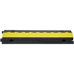 Cable Protector Ramp, 2 Channel, 22000 lbs/axle Capacity Heavy Duty TPU Wire Cord Cover Ramp Hose Protector Ramp Driveway, Traffic Speed Bump with TPR Flip-Open Top Cover, for Indoor & Outdoor