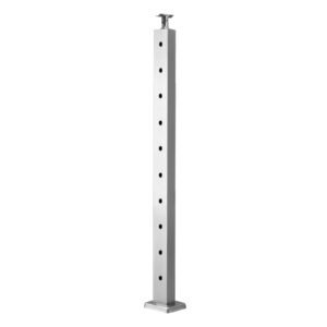 cable railing post, 36x1x2 inch level deck stair posts, 1 pack stainless steel cable handrail post, pre drilled pickets with mounting bracket stair railing kit, silver, 1jzlgzxys914i4bdb001v0