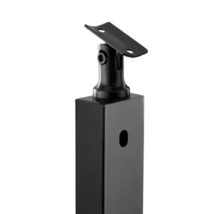 cable railing post, 36x2x2 inch stair railing post, with pre drilled 30° angled holes, stainless steel cable rail post with horizontal and curved bracket, 1 pack, black, 1jzlgzxhs914yivis001v0
