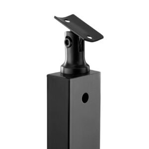 cable railing post, 42x1x2 inch level deck stair posts, 1 pack stainless steel cable handrail post, pre drilled pickets with mounting bracket stair railing kit, black, 1jzlgzxhs1063ggtd001v0