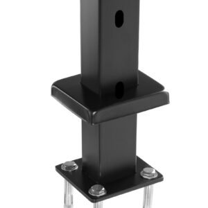 cable railing post, 42x2x2 inch stair railing post, with pre drilled 30° angled holes, stainless steel cable rail post with horizontal and curved bracket, 1 pack, black, 1jzlgzxhs106w3xaa001v0