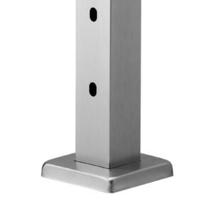 cable railing post, 42x2x2 inch stair railing post, with pre drilled 30° angled holes, stainless steel cable rail post with horizontal and curved bracket, 1 pack, silver, 1jzlgzxys1062tlwc001v0