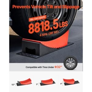 camper levelers, 2 pcs rv leveling blocks, up to 8818.5lbs camper wheel chocks, max. 4" leveling height heavy duty curved levelers, rv camper leveler kit with anti slip mat carrying bag level