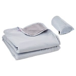 Camping Blanket, Large Warm Wearable Stadium Blanket, Waterproof & Windproof, Polyester Fleece, Flame Retardant, Great for Outdoors, Picnics, Hiking, Sports Events, Travel, 79" x 59", Light Grey