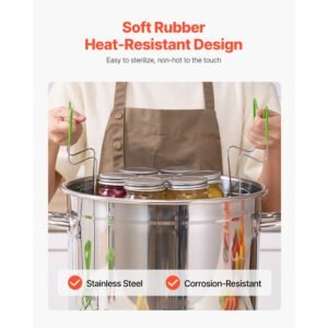 canning supplies starter kit, 11 pieces stainless steel water bath canning kit for beginners, canning tools set: pot, rack, lid, ladle, funnel, tongs, jar lifter, wrench, measuring cup