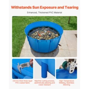 canvas fish pond 1320 gal capacity above ground fish pond foldable pvc koi tank round goldfish tank with stable frame and drain valve for aquaculture koi breeding and irrigation blue 2.jpg