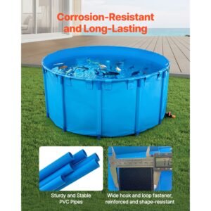 canvas fish pond 1320 gal capacity above ground fish pond foldable pvc koi tank round goldfish tank with stable frame and drain valve for aquaculture koi breeding and irrigation blue 3.jpg