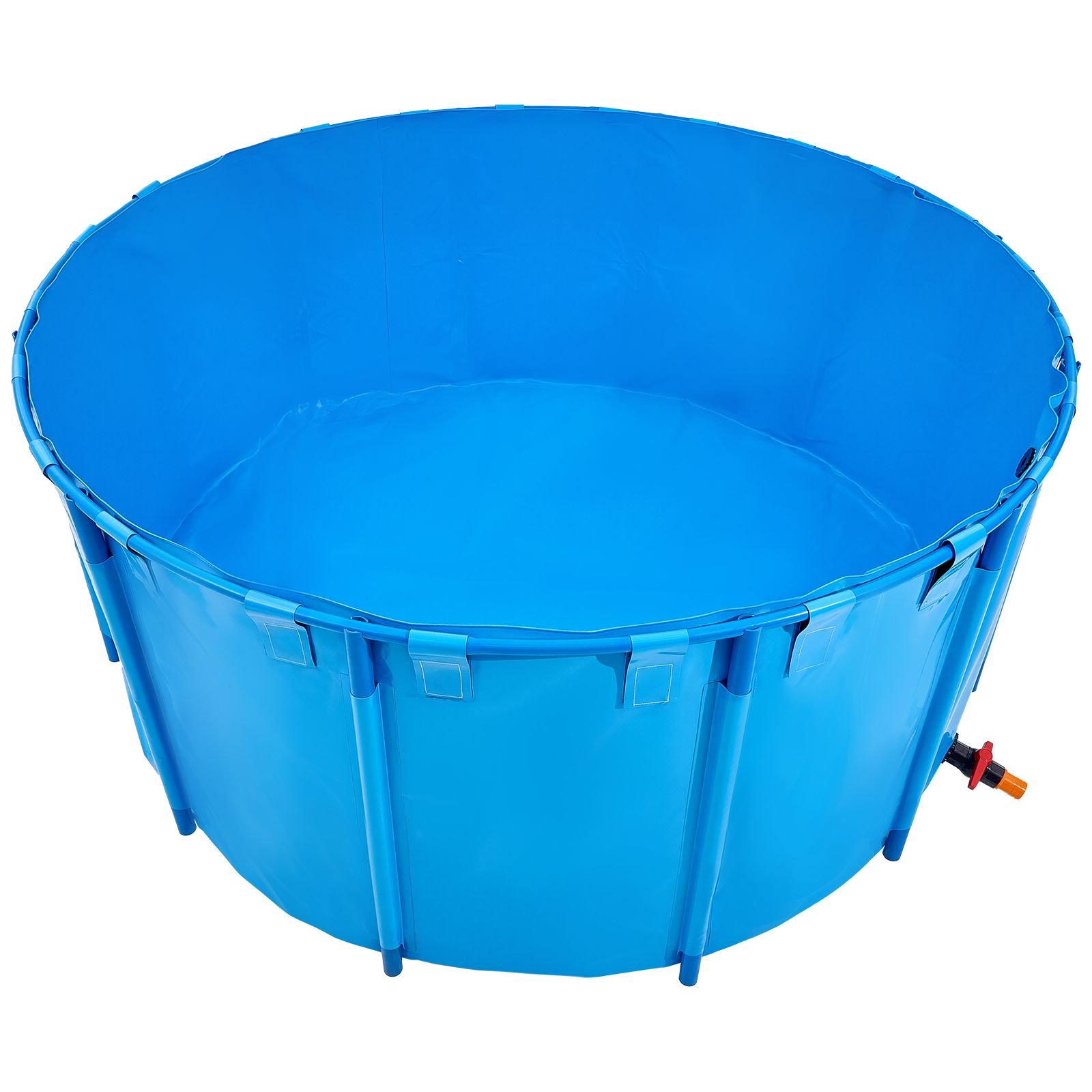 canvas fish pond 1320 gal capacity above ground fish pond foldable pvc koi tank round goldfish tank with stable frame and drain valve for aquaculture koi breeding and irrigation blue.jpg